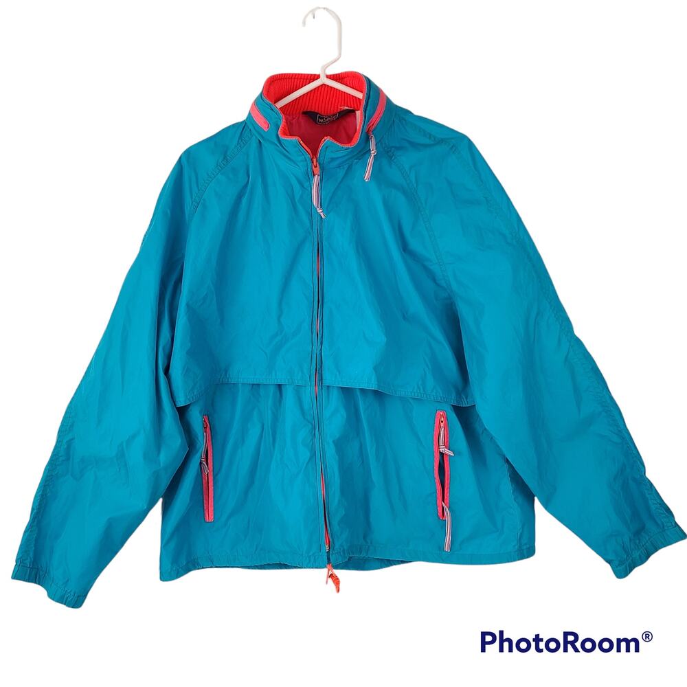 Vintage neon bright turquoise pink Woolrich windbreaker jacket L?